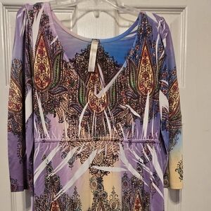 S-Twelve Colorful Patterned Midi Dress